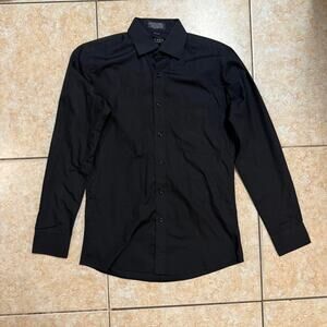 Marquis Slim‎ Fit Black Dress Shirt Business Formal Career